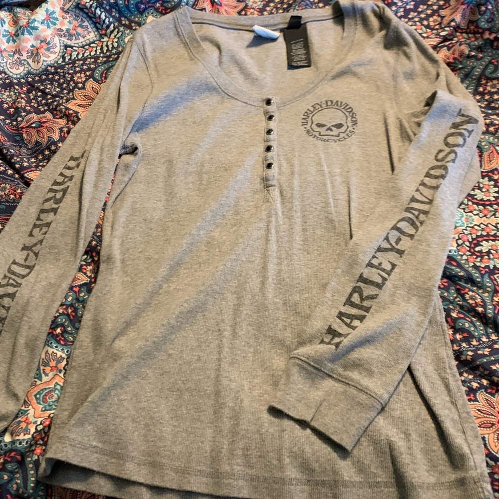 Harley Davidson XL gray henley